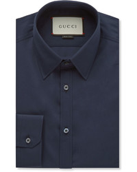 Chemise de ville bleu marine Gucci