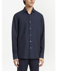 Chemise de ville bleu marine Zegna