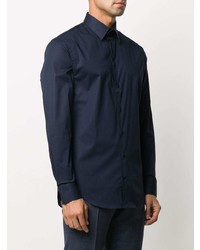 Chemise de ville bleu marine Emporio Armani