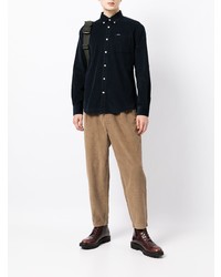 Chemise de ville bleu marine Barbour