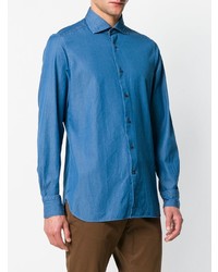 Chemise de ville bleue Ermenegildo Zegna