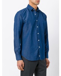 Chemise de ville bleue Canali