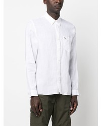 Chemise de ville brodée blanche Lacoste