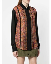 Chemise de ville brodée multicolore Saint Laurent