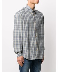 Chemise de ville écossaise bleu clair Gucci