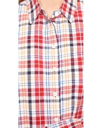 Chemise de ville écossaise rouge Band Of Outsiders