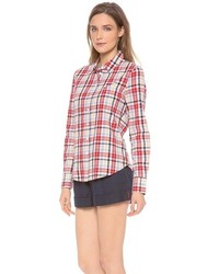 Chemise de ville écossaise rouge Band Of Outsiders