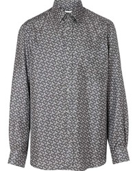 Chemise de ville en soie gris foncé