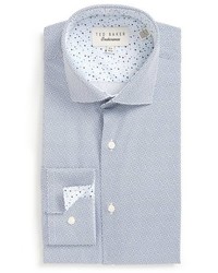 Chemise de ville géométrique bleue