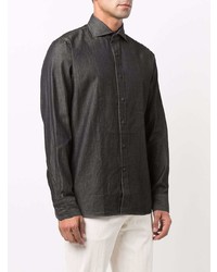 Chemise de ville gris foncé Tagliatore