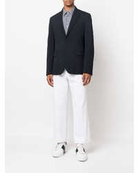 Chemise de ville imprimée blanc et bleu marine BOSS