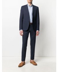 Chemise de ville imprimée bleu clair Canali