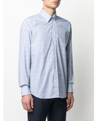 Chemise de ville imprimée bleu clair Canali