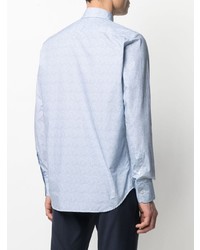 Chemise de ville imprimée bleu clair Canali