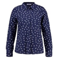 Chemise de ville imprimée bleu marine Esprit