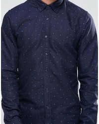 Chemise de ville imprimée bleu marine Scotch & Soda