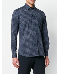 Chemise de ville imprimée bleu marine Etro