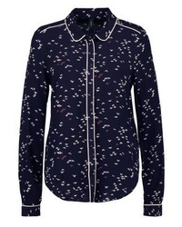 Chemise de ville imprimée bleu marine YAS