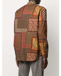 Chemise de ville imprimée cachemire marron Etro