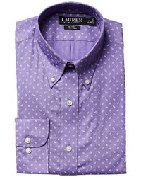 Chemise de ville imprimée cachemire violet clair