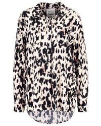 Chemise de ville imprimée léopard noire Karen by Simonsen