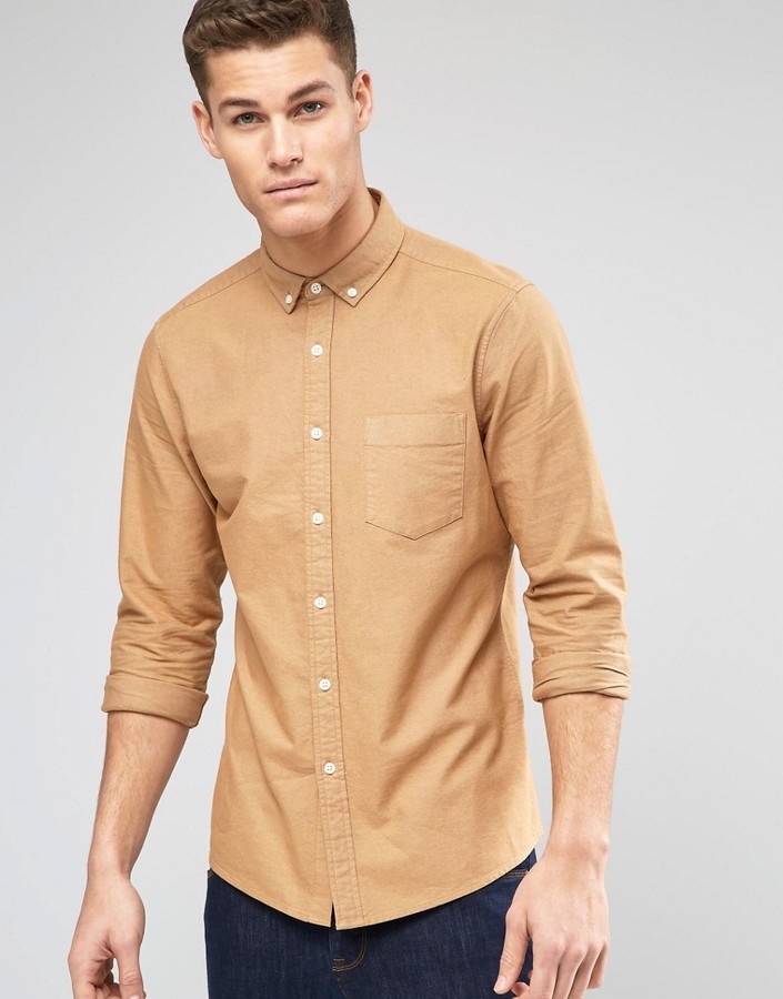 tan oxford shirt