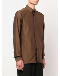 Chemise de ville marron Ermenegildo Zegna