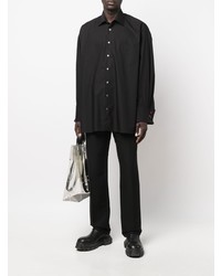 Chemise de ville noire Raf Simons