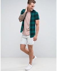 Chemise écossaise bleu canard Asos