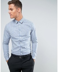 Chemise écossaise bleu clair Asos