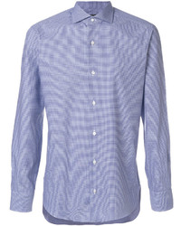 Chemise écossaise bleu clair Barba