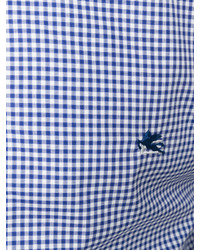 Chemise écossaise bleu clair Etro