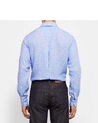 Chemise écossaise bleu clair Drakes