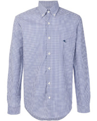 Chemise écossaise bleu clair Etro