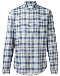 Chemise écossaise bleu clair Oliver Spencer