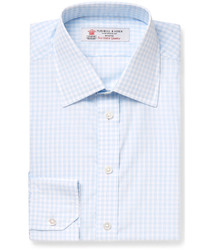 Chemise écossaise bleu clair Turnbull & Asser