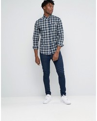 Chemise écossaise bleu marine Jack and Jones