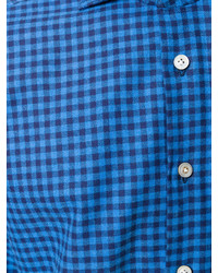 Chemise écossaise bleue Kiton