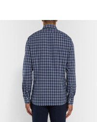 Chemise écossaise bleue Hugo Boss