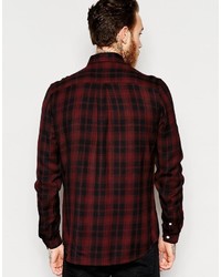 Chemise écossaise bordeaux Asos