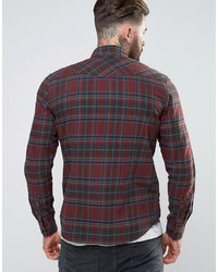 Chemise écossaise bordeaux Asos