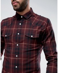 Chemise écossaise bordeaux Asos