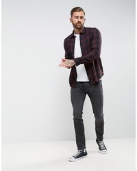 Chemise écossaise marron foncé Asos