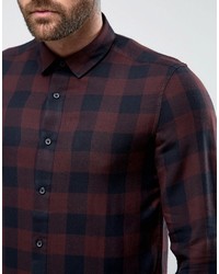 Chemise écossaise marron foncé Asos