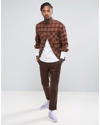 Chemise écossaise marron Asos