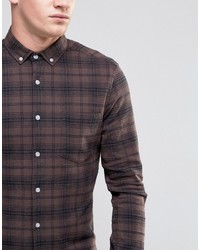 Chemise écossaise marron Asos