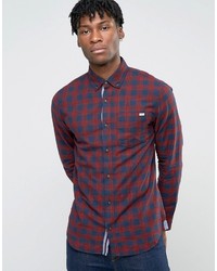 Chemise écossaise rouge Jack and Jones