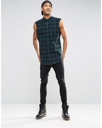 Chemise écossaise vert foncé Asos