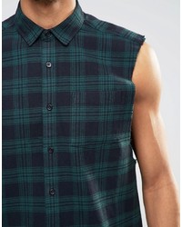 Chemise écossaise vert foncé Asos