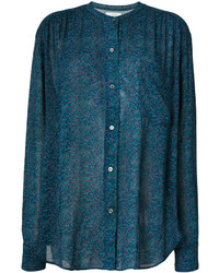 Chemise en chiffon bleu canard